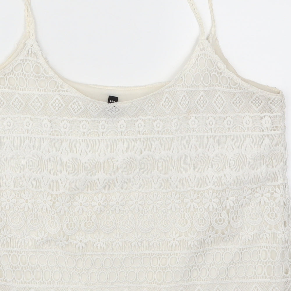 H&M Womens White Lace Basic Tank Size M