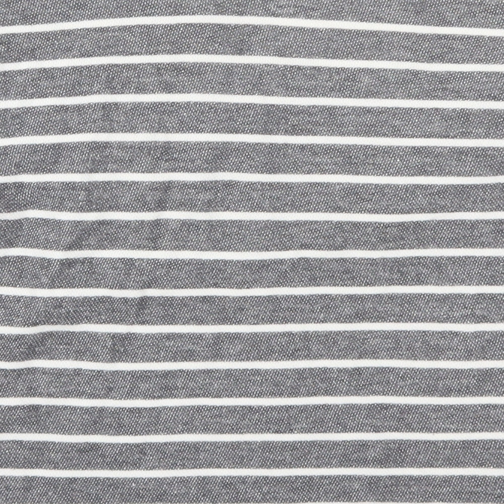 Select Womens Grey Striped Pullover Sweatshirt Size 18
