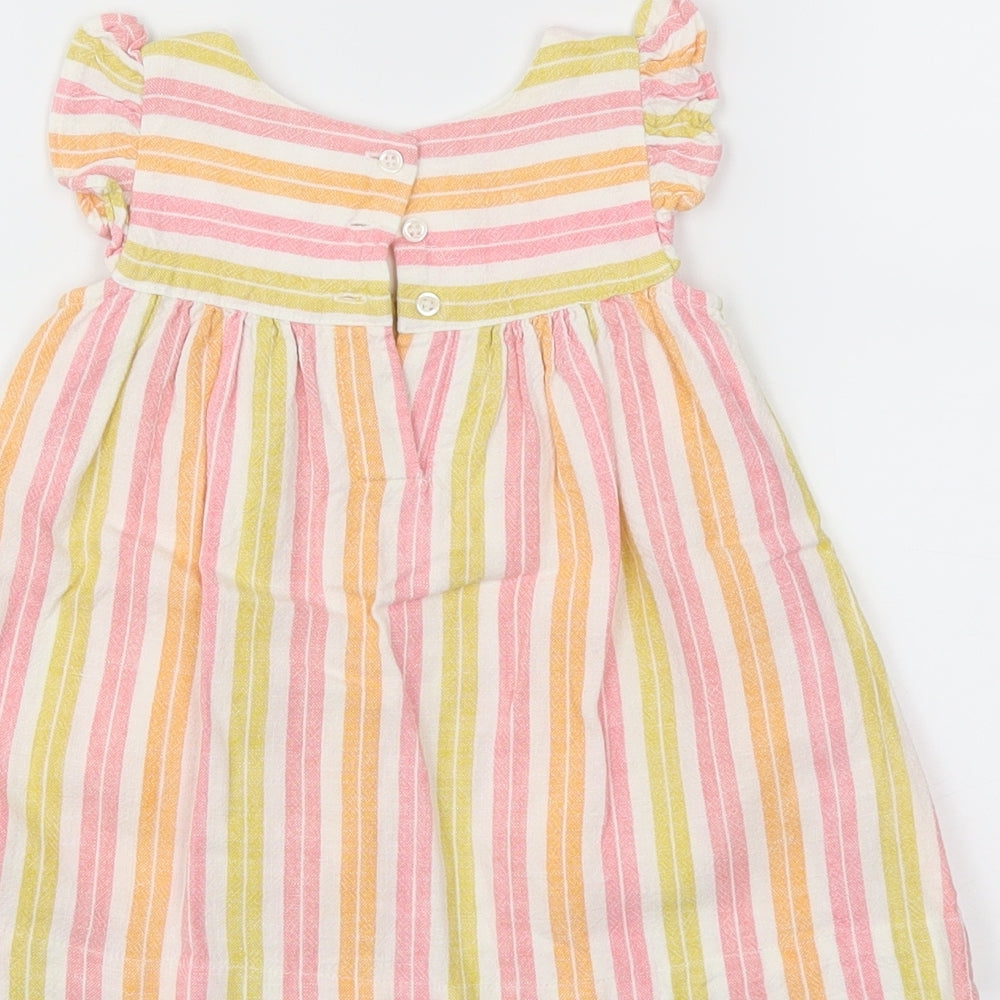 Baby Gap Girls Multicoloured Striped Fit & Flare Size 6-9 Months
