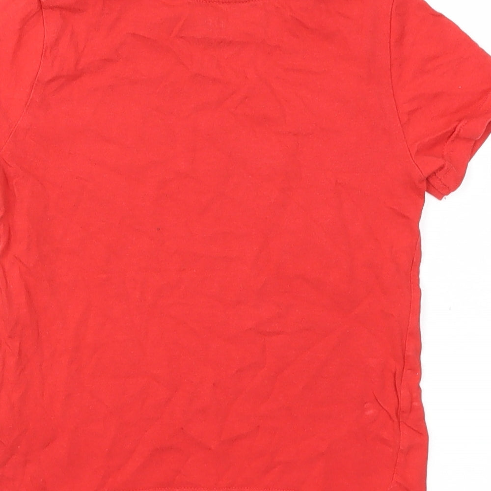 F&F Boys Red Houndstooth Basic T-Shirt Size 3-4 Years