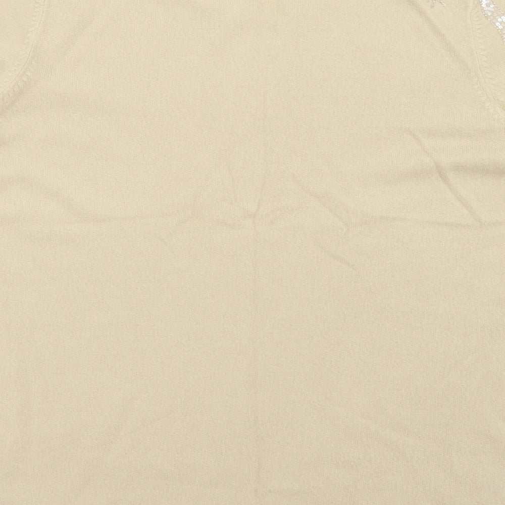 BHS Womens Beige Knit Pullover Jumper Size 14