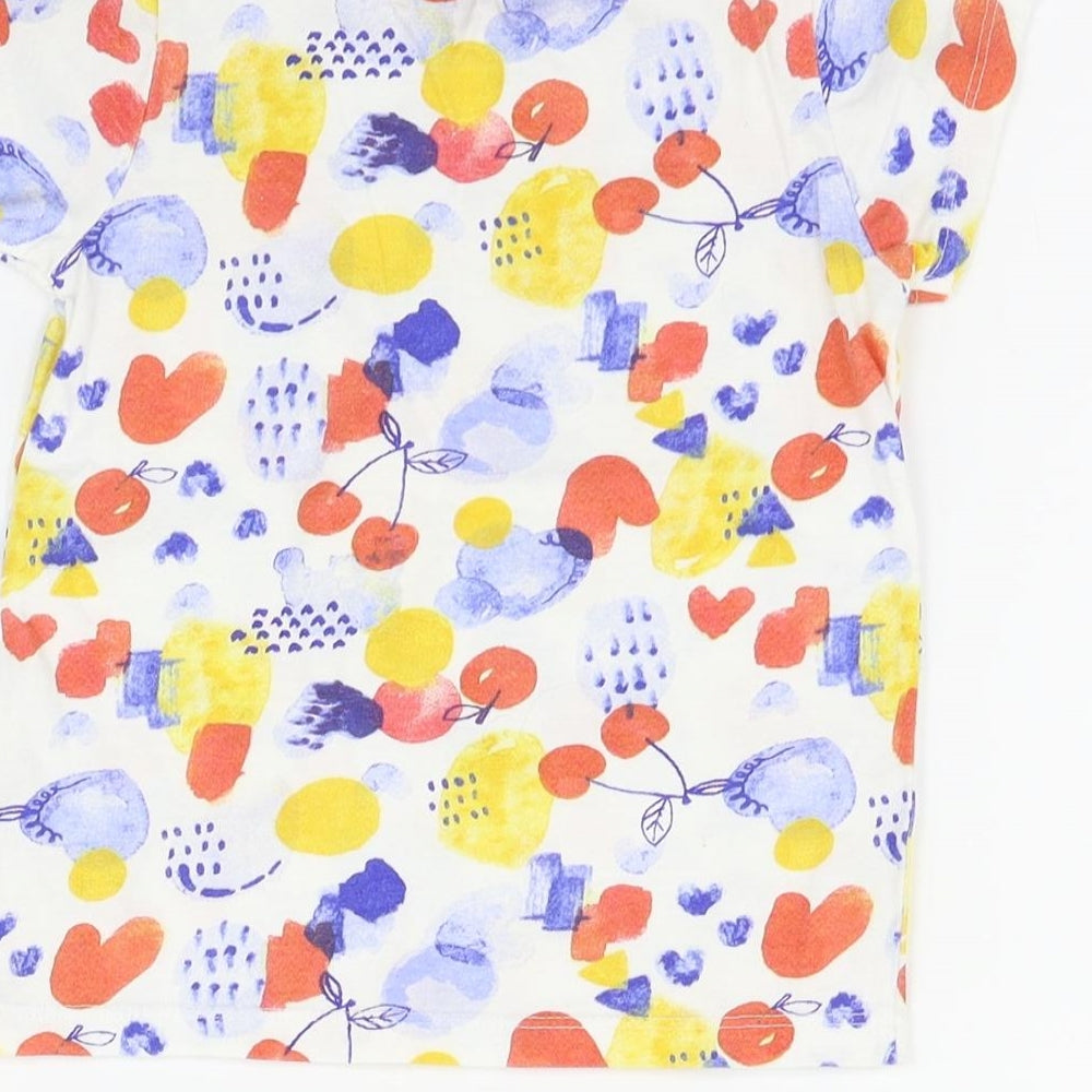 Nutmeg Girls White Geometric Basic T-Shirt Size 3-4 Years