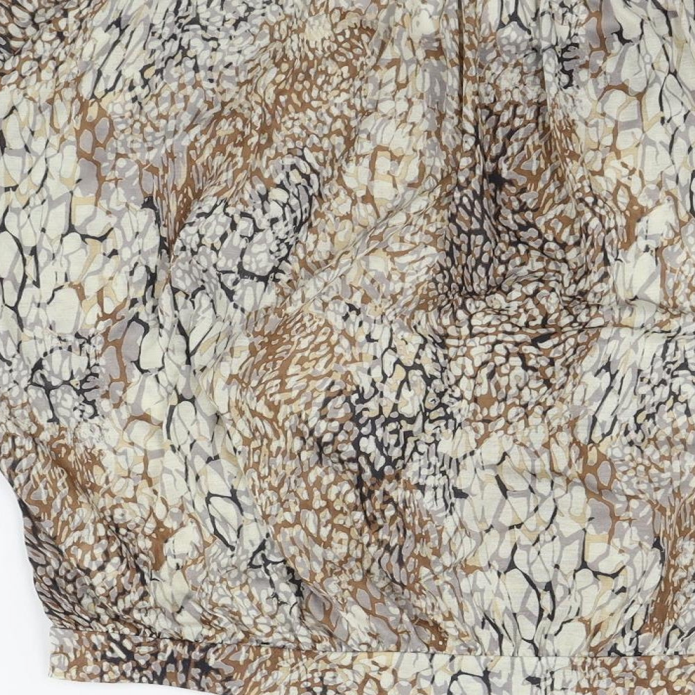 Wallis Womens Beige Floral Basic T-Shirt Size M
