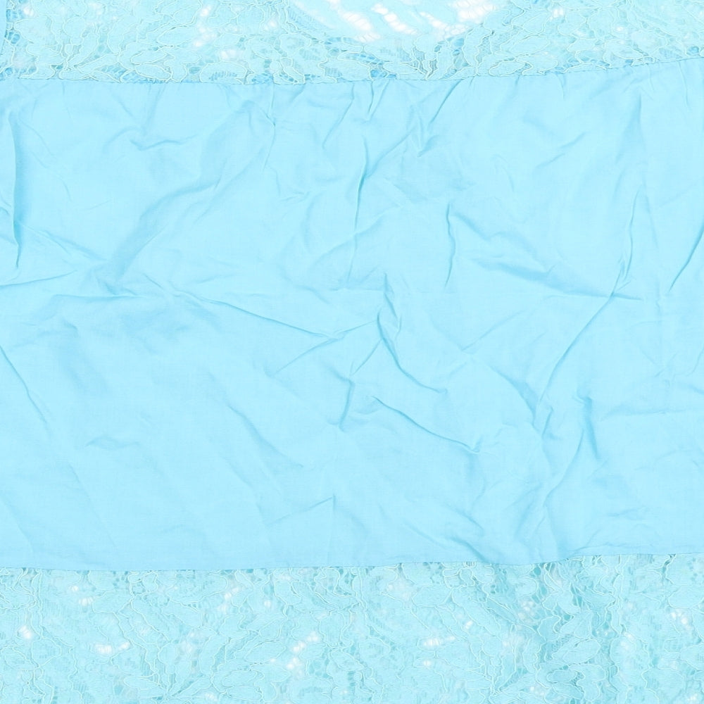 Preworn Womens Blue Basic Blouse Size S