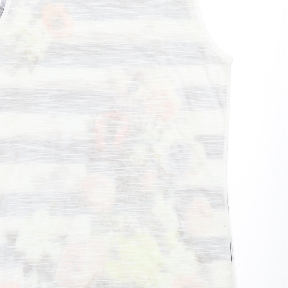 River Island Womens White Striped Basic Tank Size 10