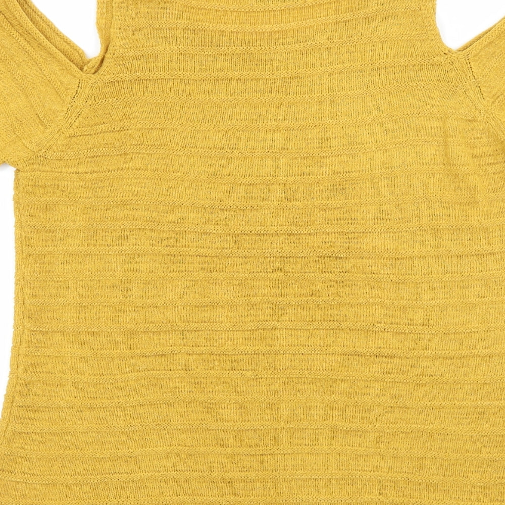 Papaya Womens Yellow Knit Pullover Jumper Size 12