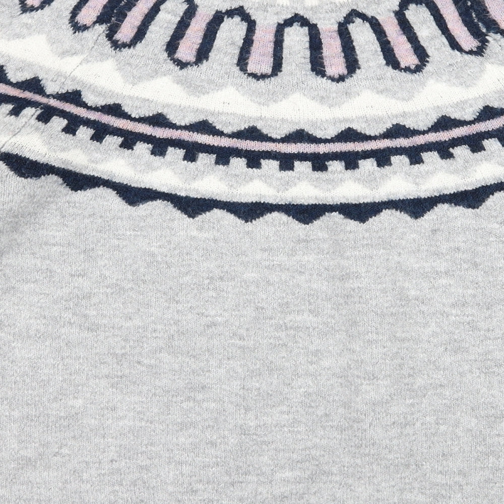 George Womens Grey Striped Knit Pullover Jumper Size S