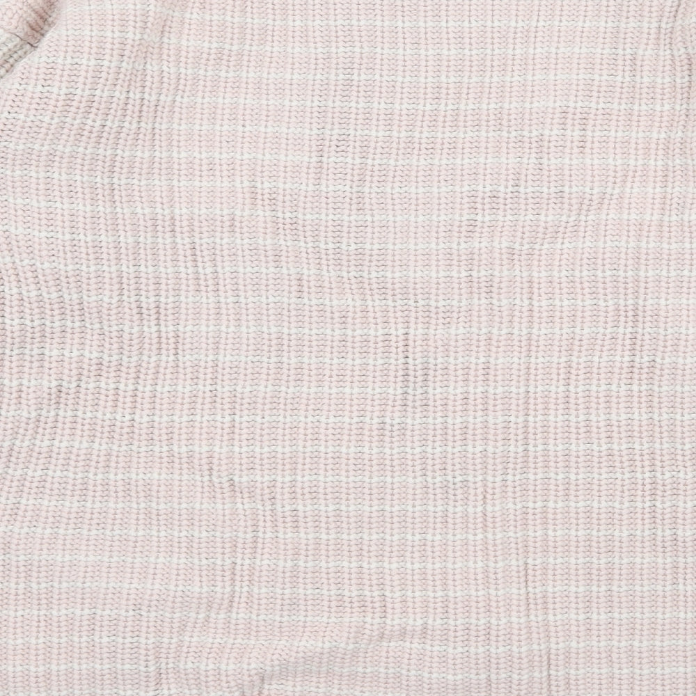 Marks & Spencer Womens Pink Striped Knit Pullover Jumper Size M