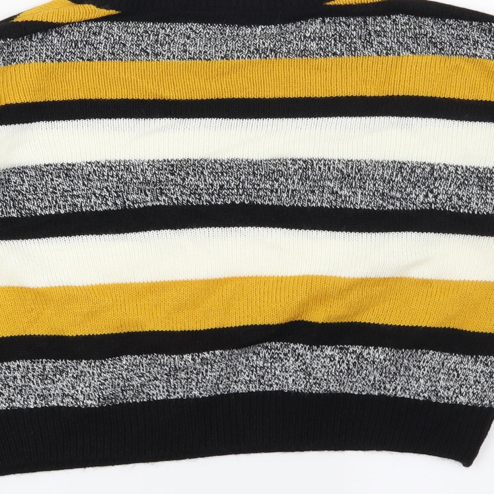 H&M Womens Black Striped Pullover Jumper Size S