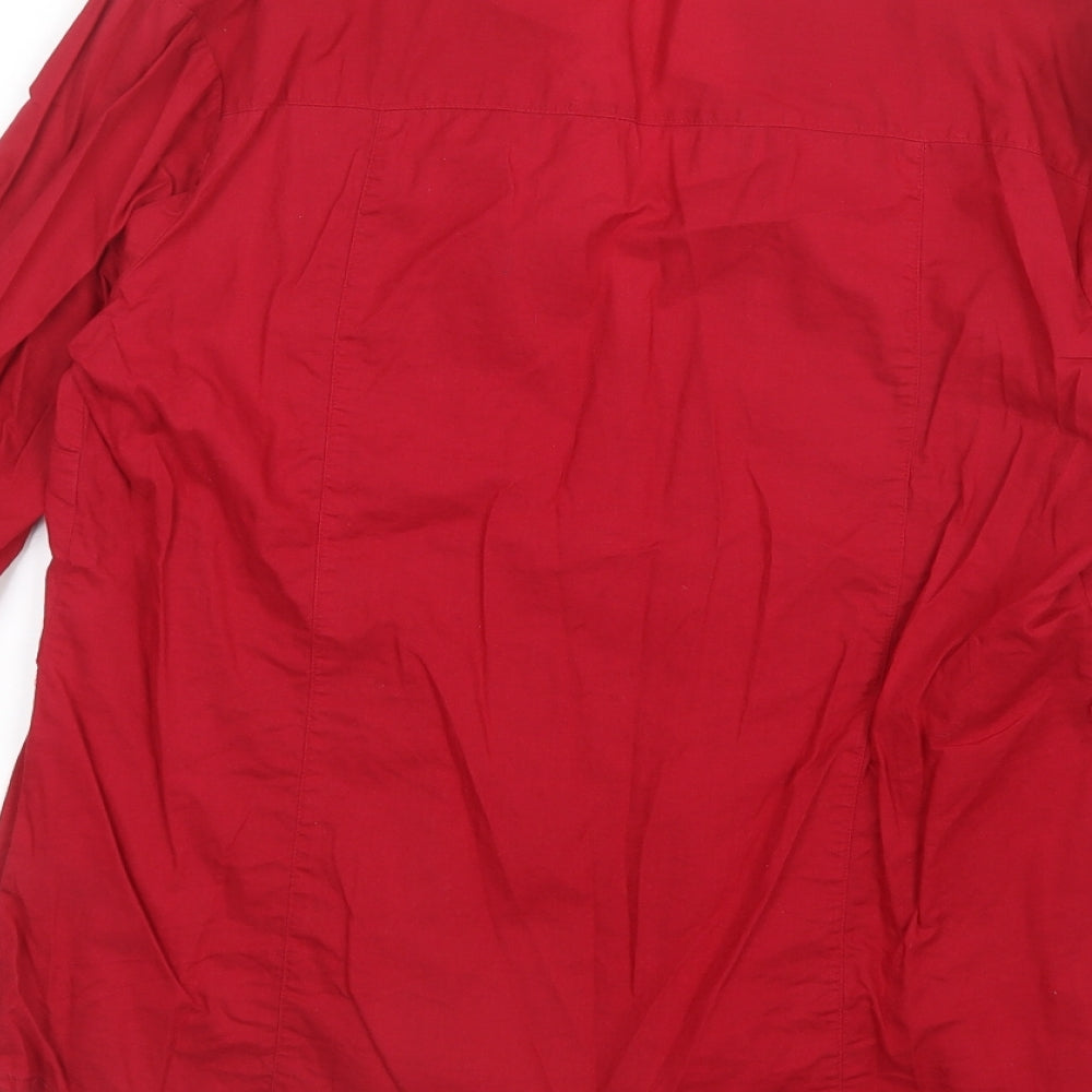 Debenhams Womens Red Basic Button-Up Size 12 - String tie around back has been removed
