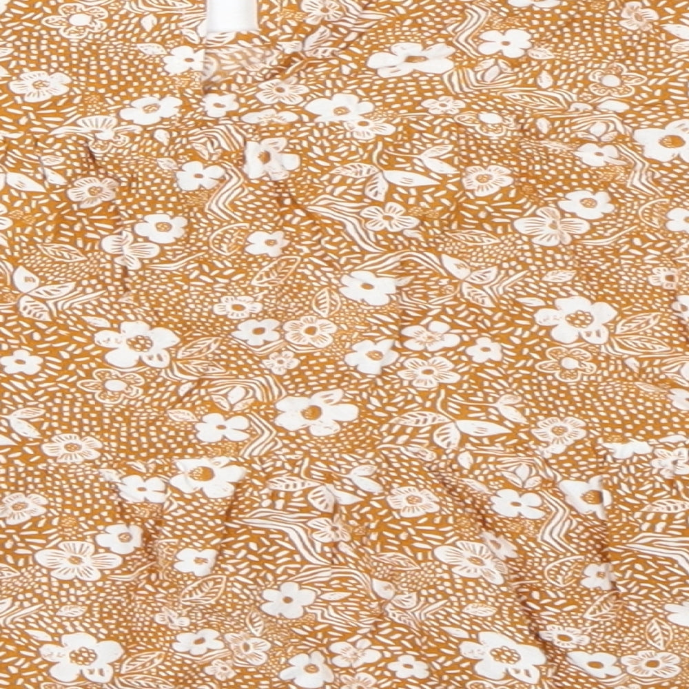 George Girls Brown Floral Basic Blouse Size 7-8 Years