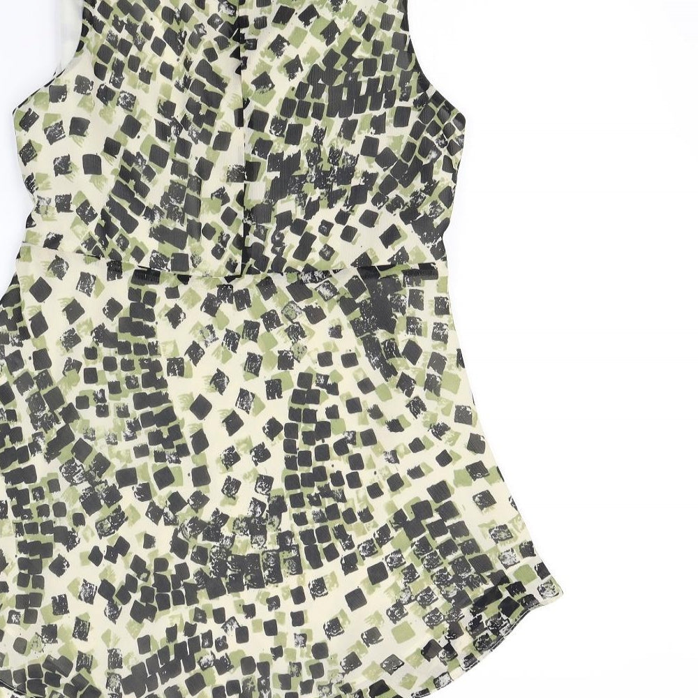 PLanet Womens Green Geometric Fit & Flare Size 12