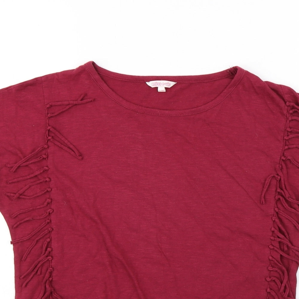 Miss Evie Girls Purple Basic T-Shirt Size 13 Years