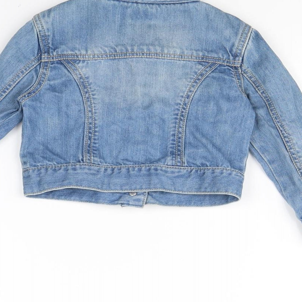 Preworn Girls Blue Jacket Size 2 Years