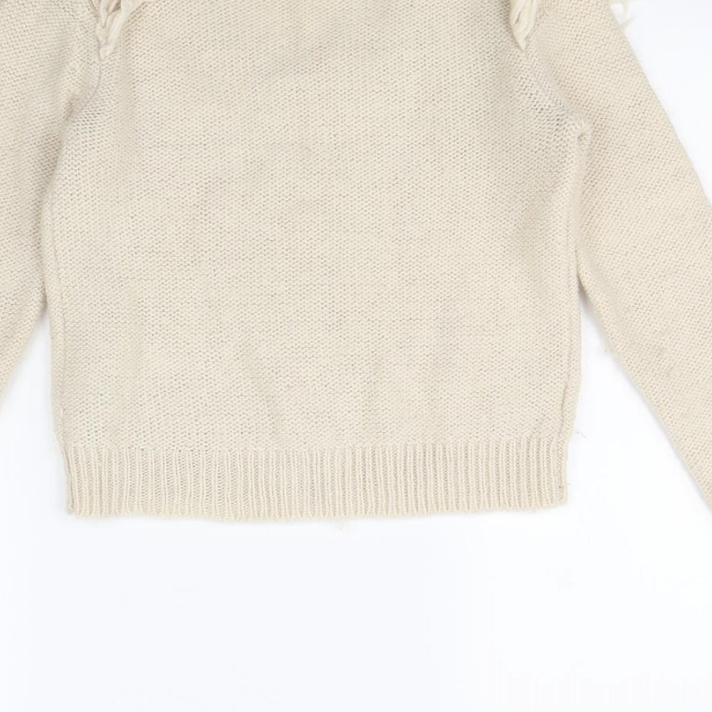 Be Beau Womens Beige Pullover Jumper Size 8