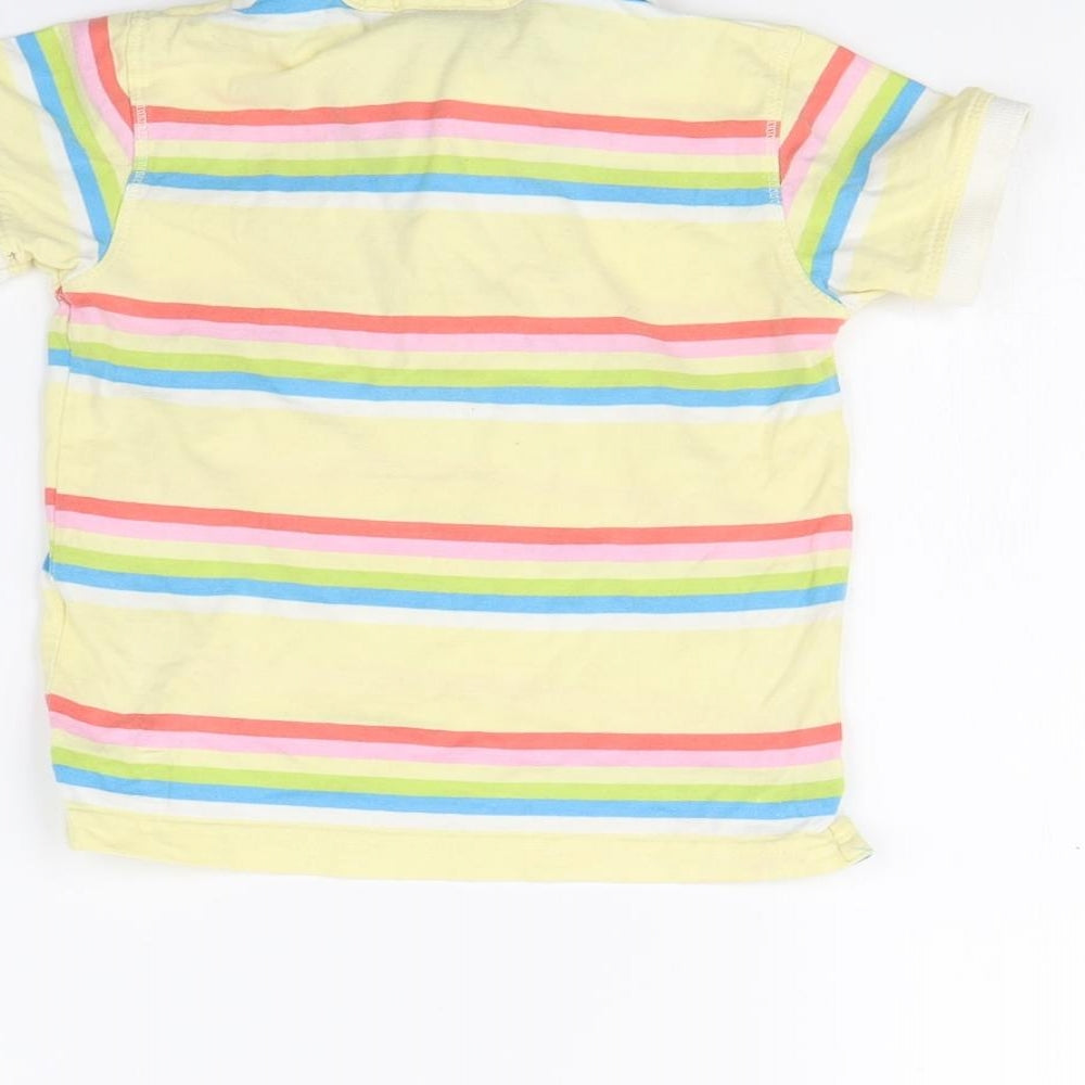 Next Baby Yellow Striped Basic Polo Size 12 Months