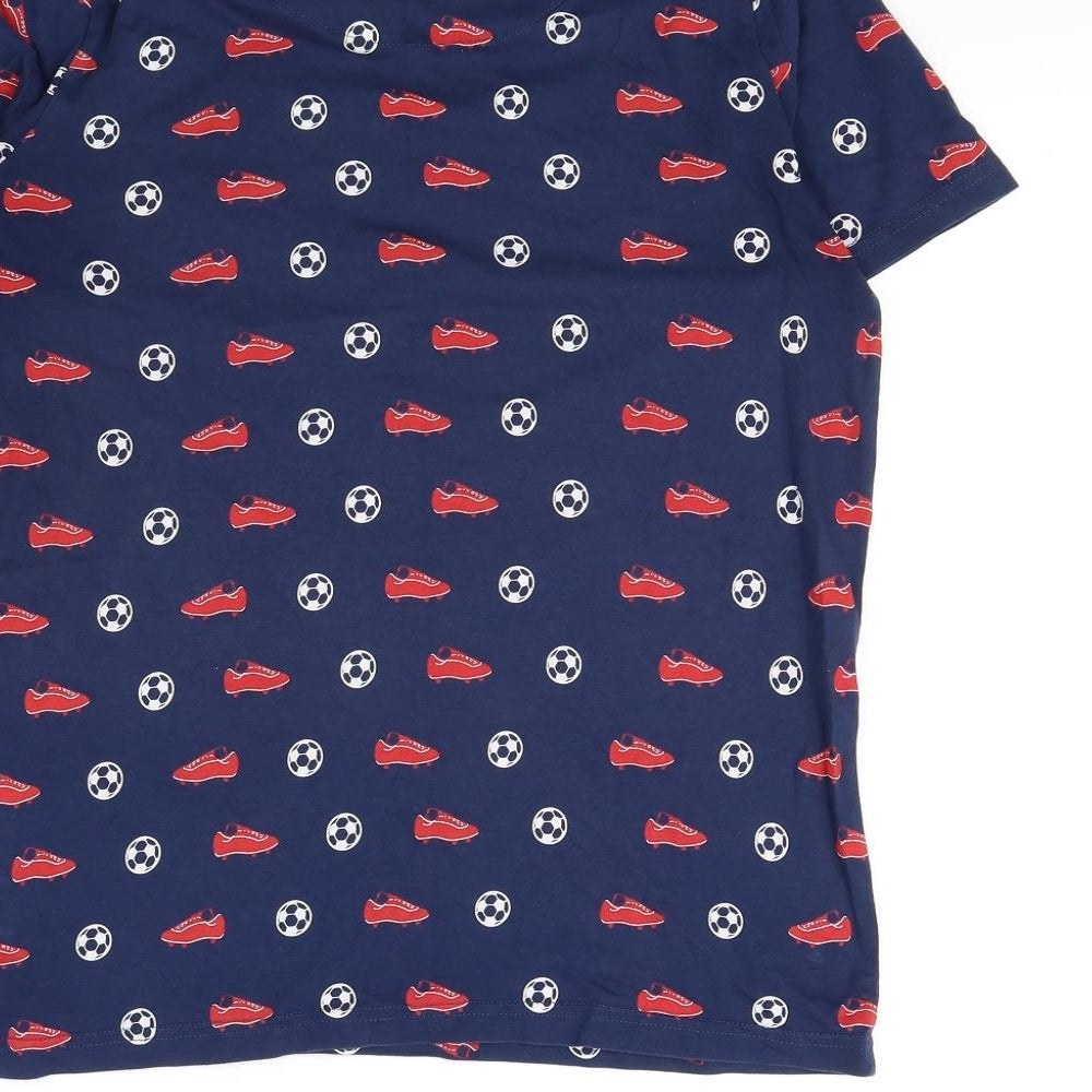 m&s Boys Blue Spotted Basic T-Shirt Size 13 Years - Football