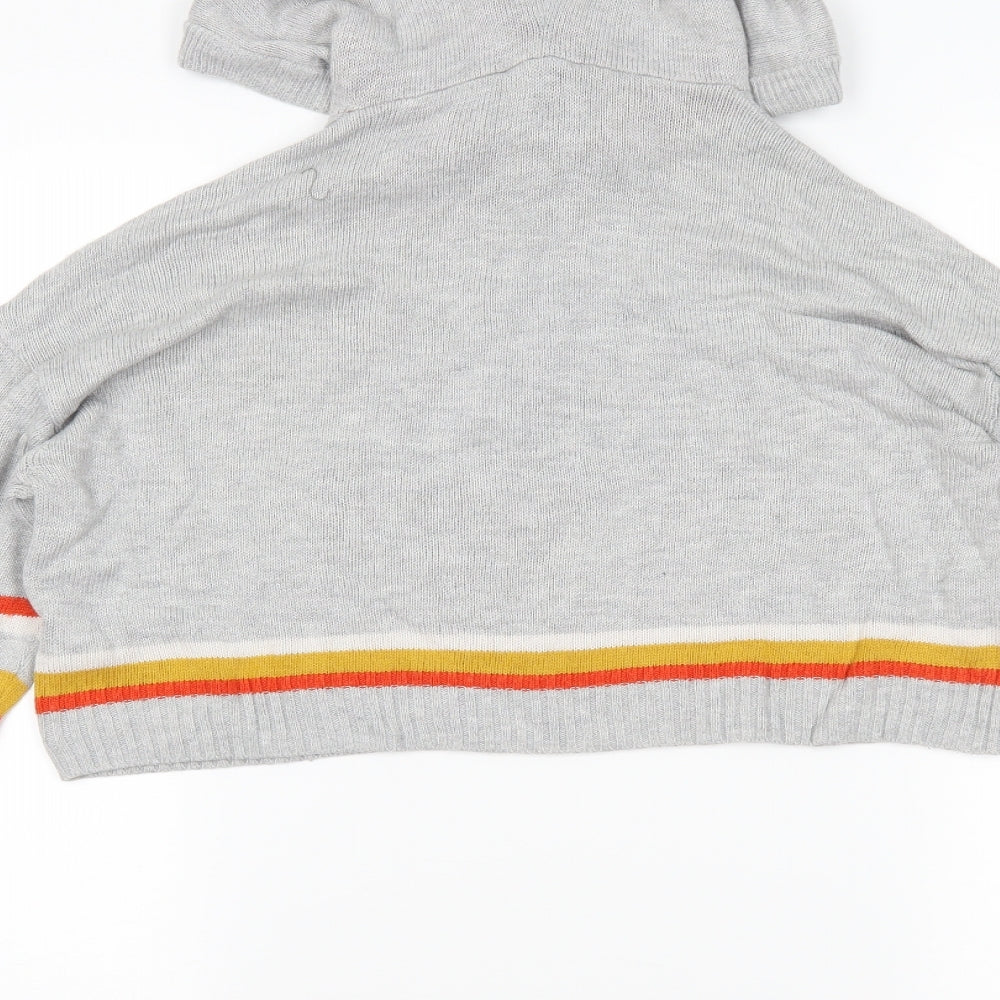 Topshop Womens Grey Striped Pullover Jumper Size 8