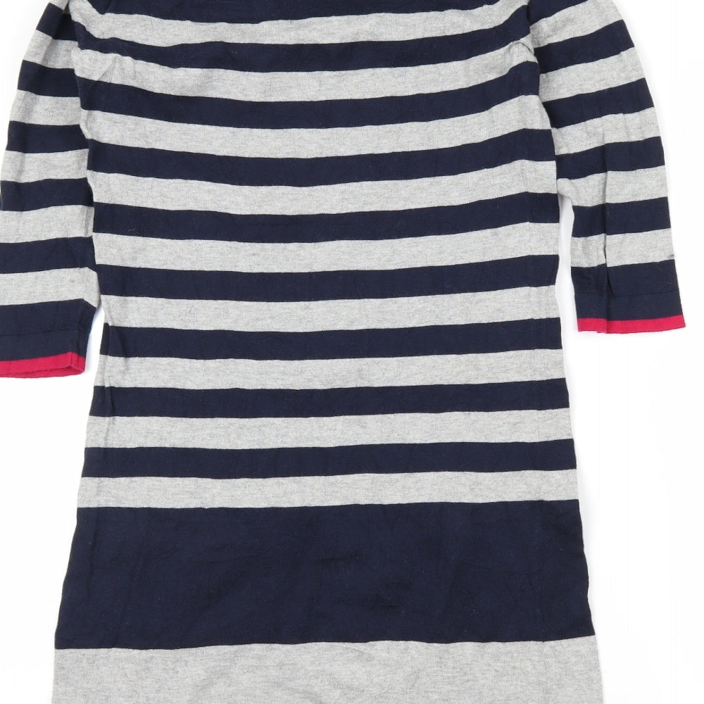 Autograph Womens Blue Striped Pullover Jumper Size 8