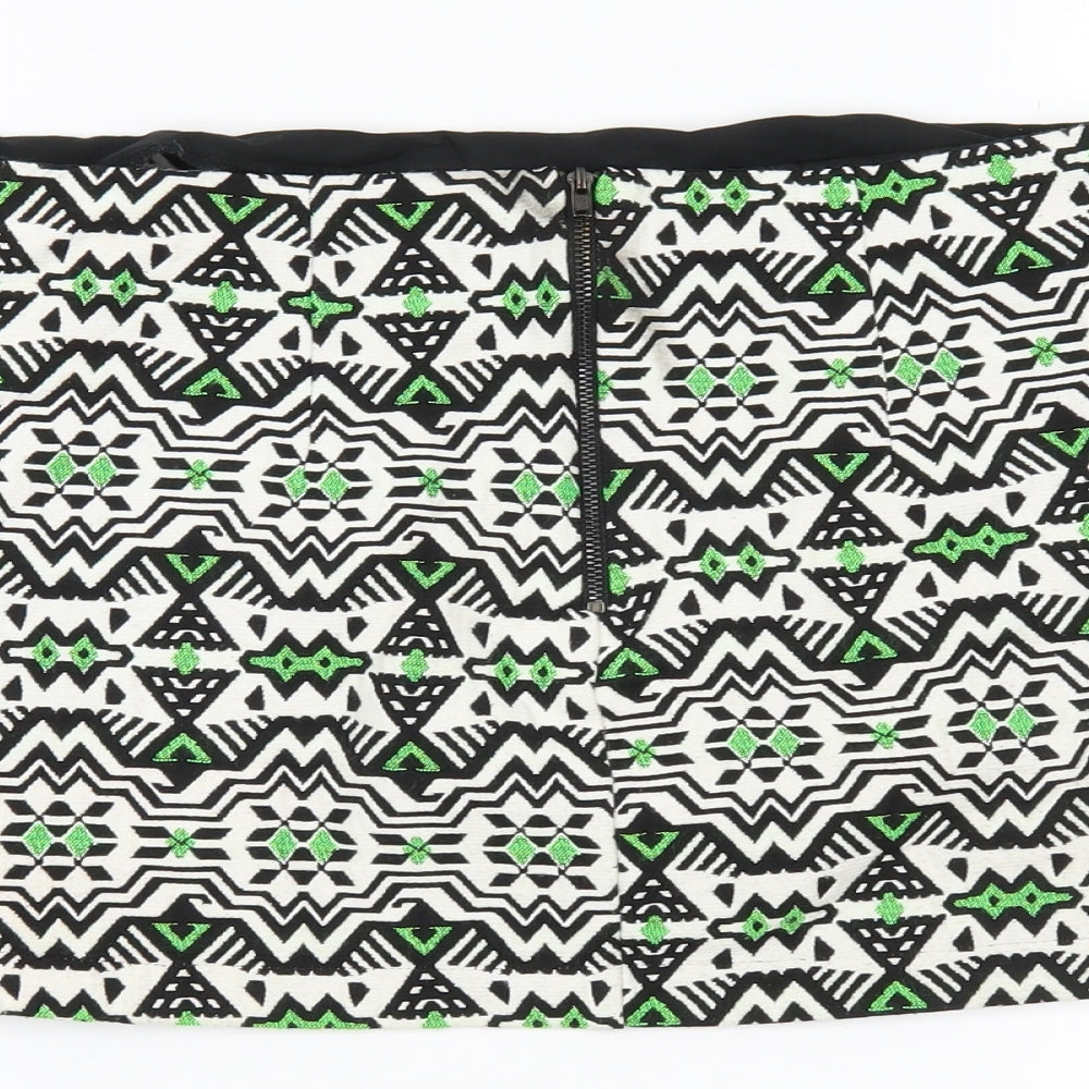 Topshop Womens White Fair Isle Mini Skirt Size 10
