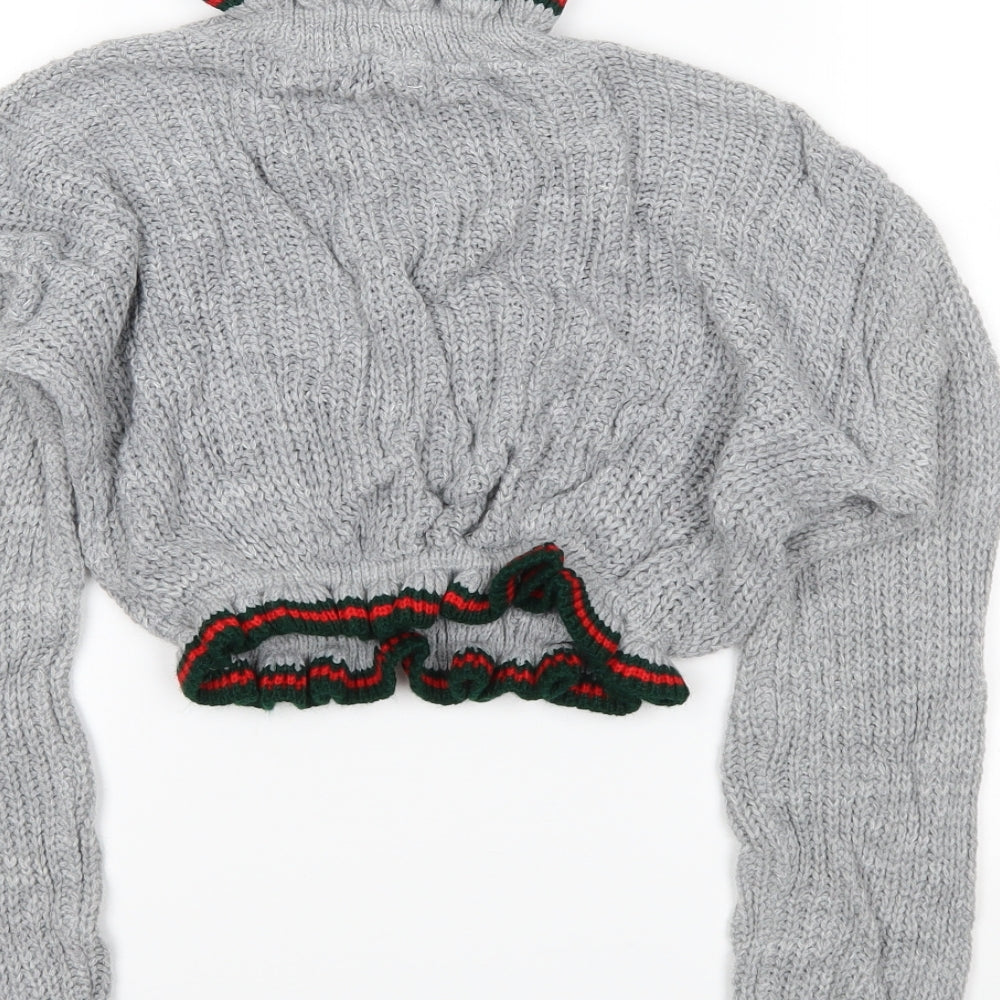 Prague Womens Grey Pullover Jumper Size S - cropped