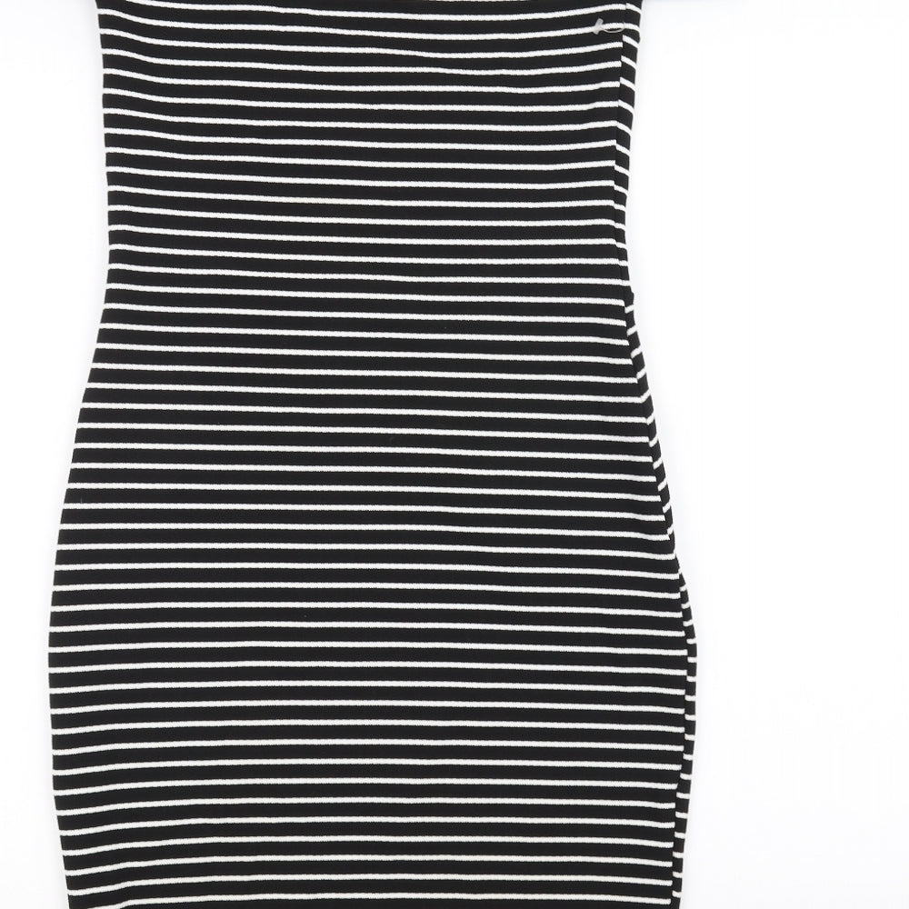 Dreams Womens Black Striped Pencil Dress Size 10