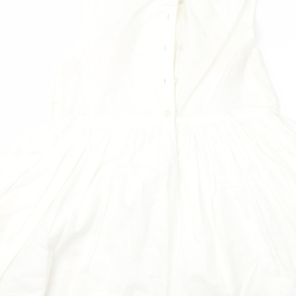 George Girls White Floral A-Line Size 5-6 Years