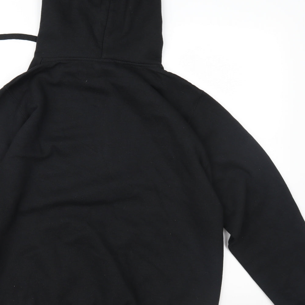 Label Mens Black Pullover Hoodie Size XS