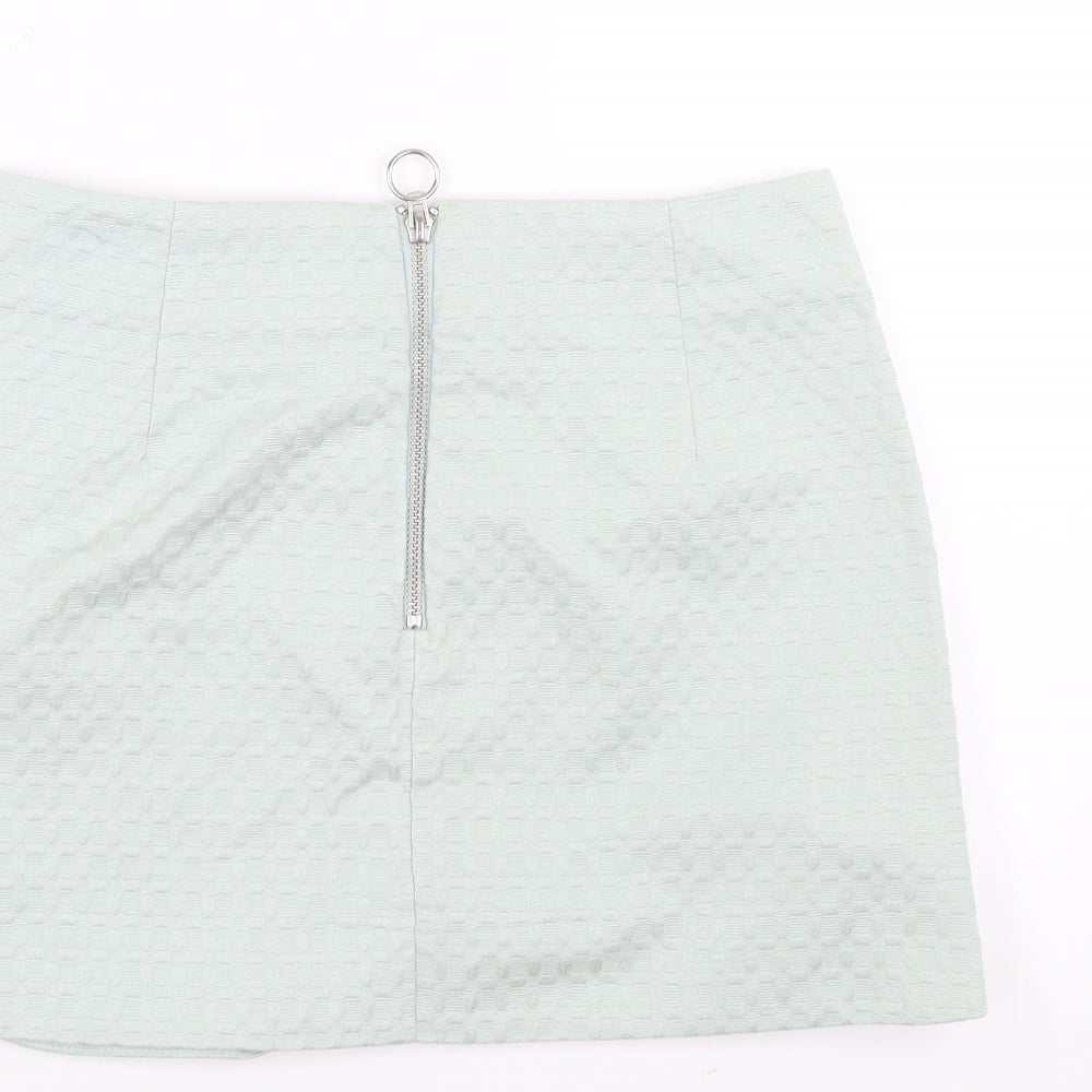 Topshop Womens Green A-Line Skirt Size 8
