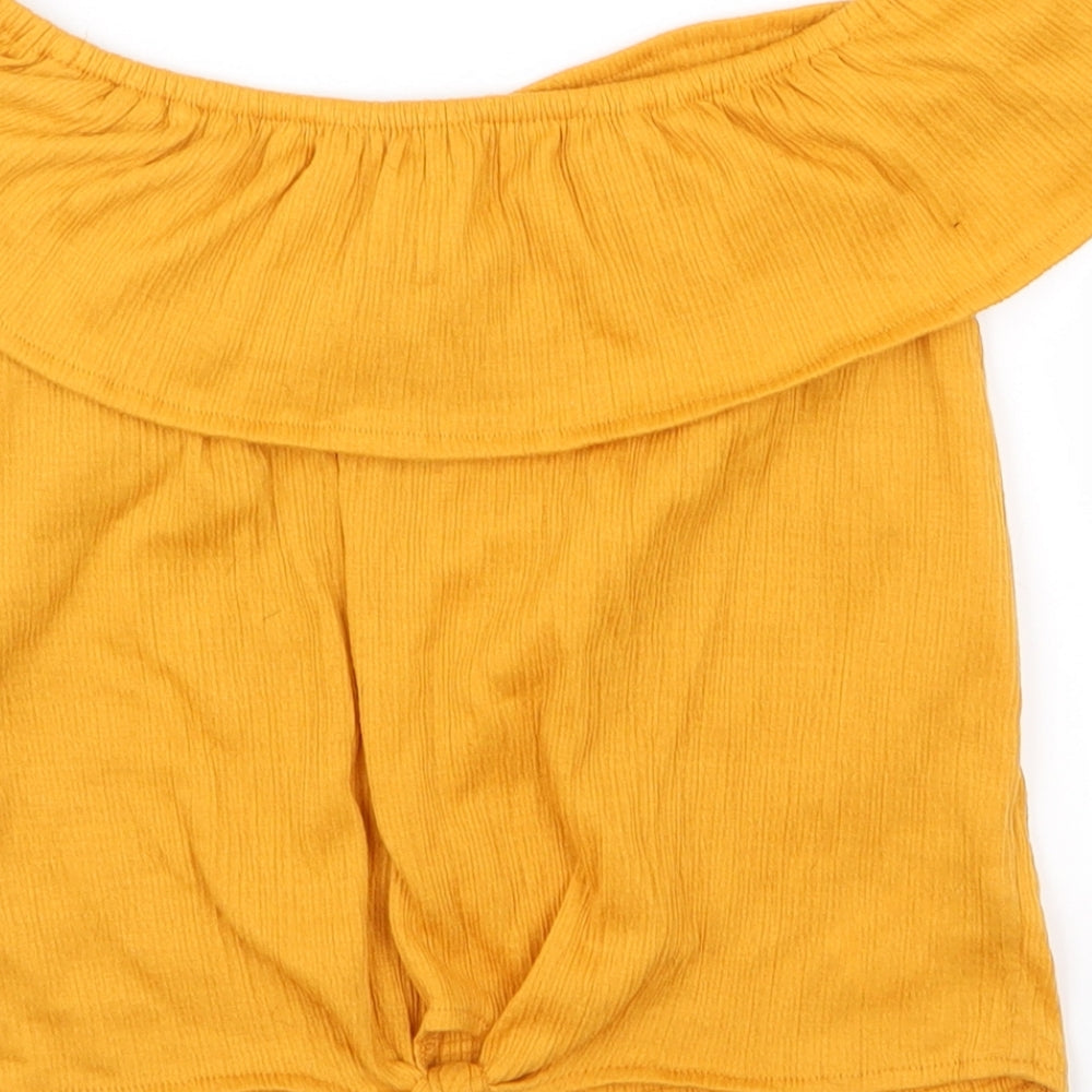 Primark Girls Orange Basic T-Shirt Size 8-9 Years