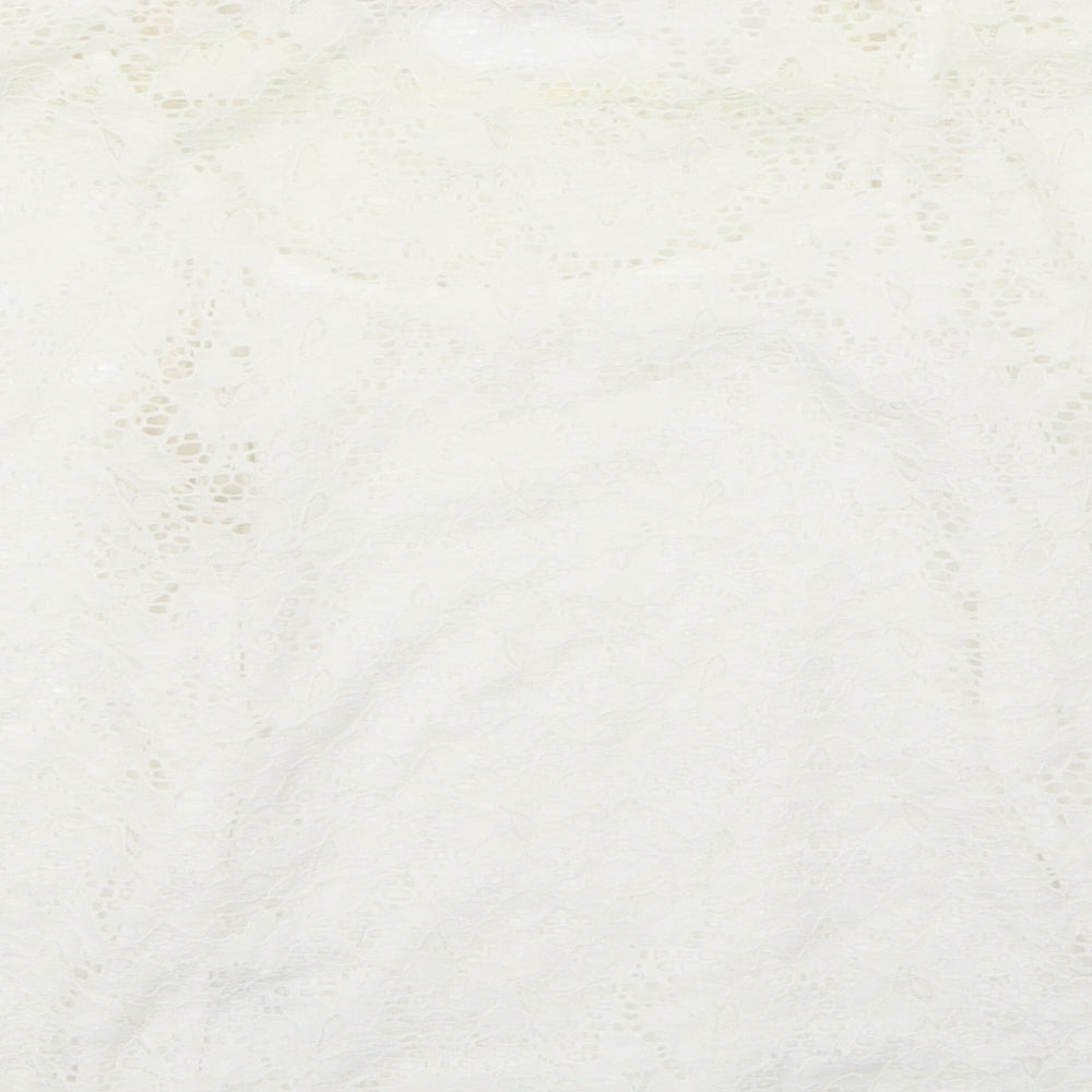 H&M Girls White Floral Basic T-Shirt Size 10-11 Years