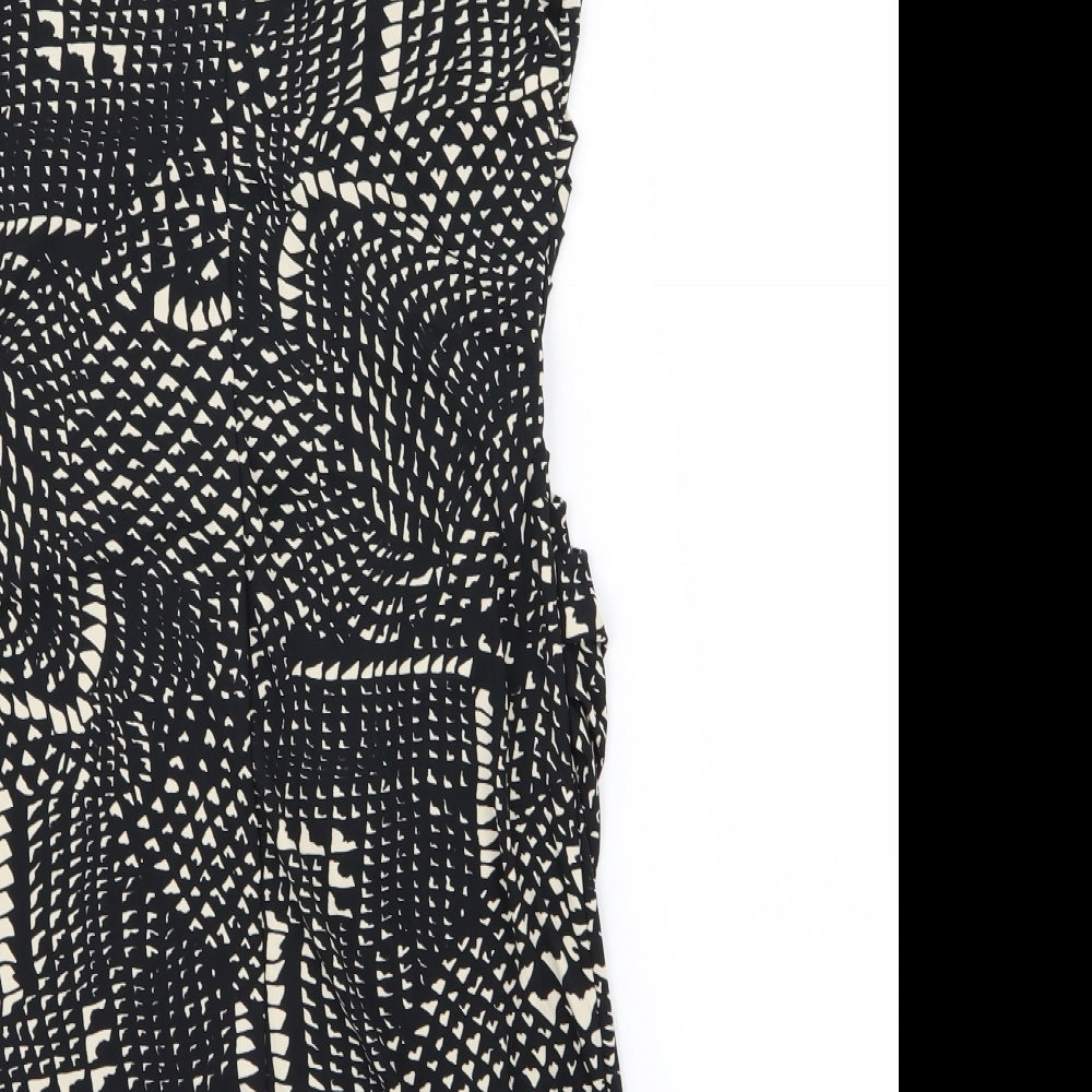 NEXT Womens Black Geometric A-Line Size 10