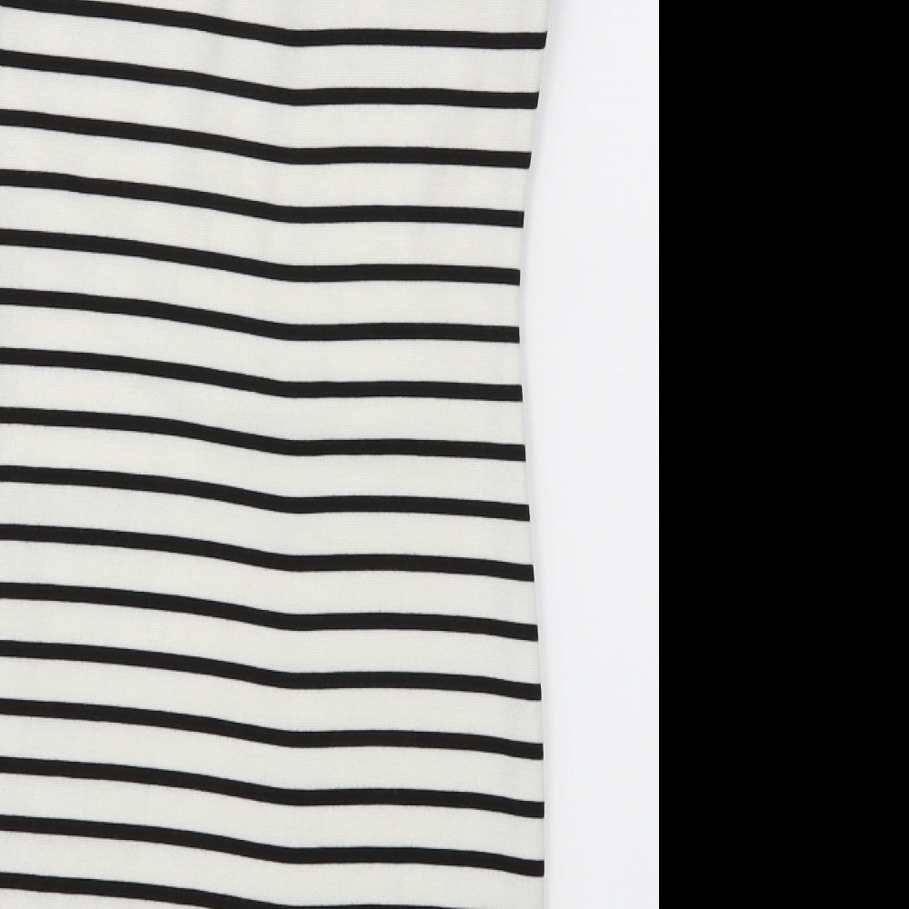 Amisu Womens Silver Striped A-Line Size 10