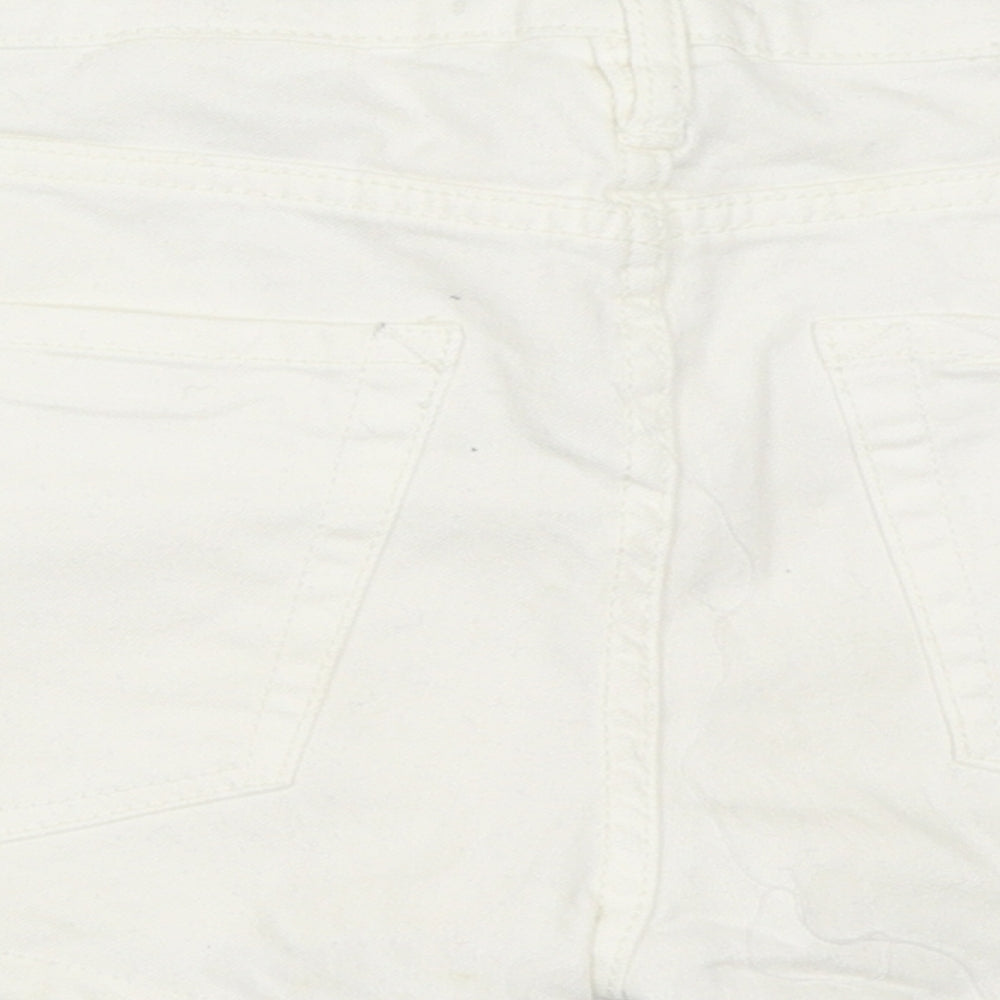 H&M Womens White Denim Hot Pants Shorts Size 26 in