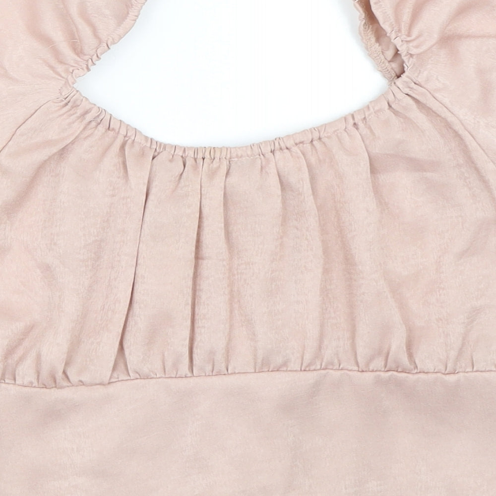 Motel Womens Pink Cropped Blouse Size M