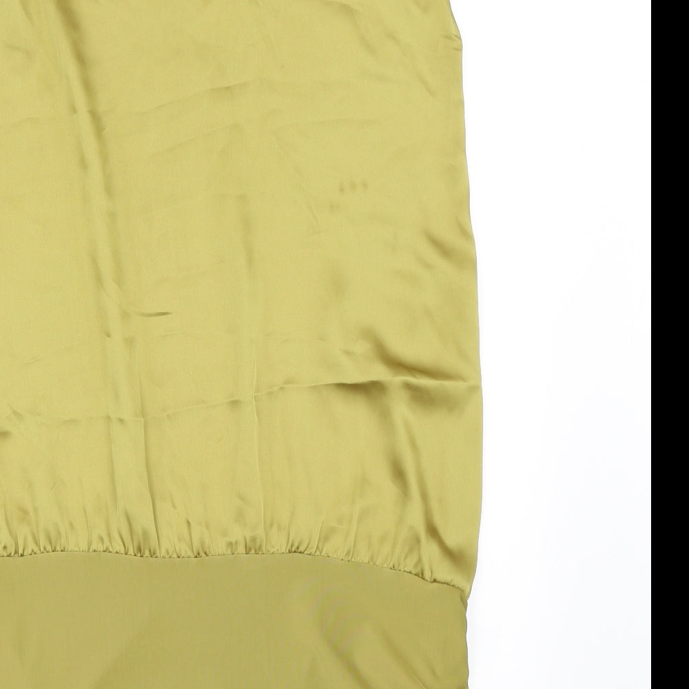 NEXT Womens Green Satin Tunic Blouse Size 10