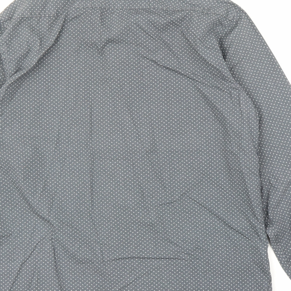 TU Mens Grey Button-Up Size M