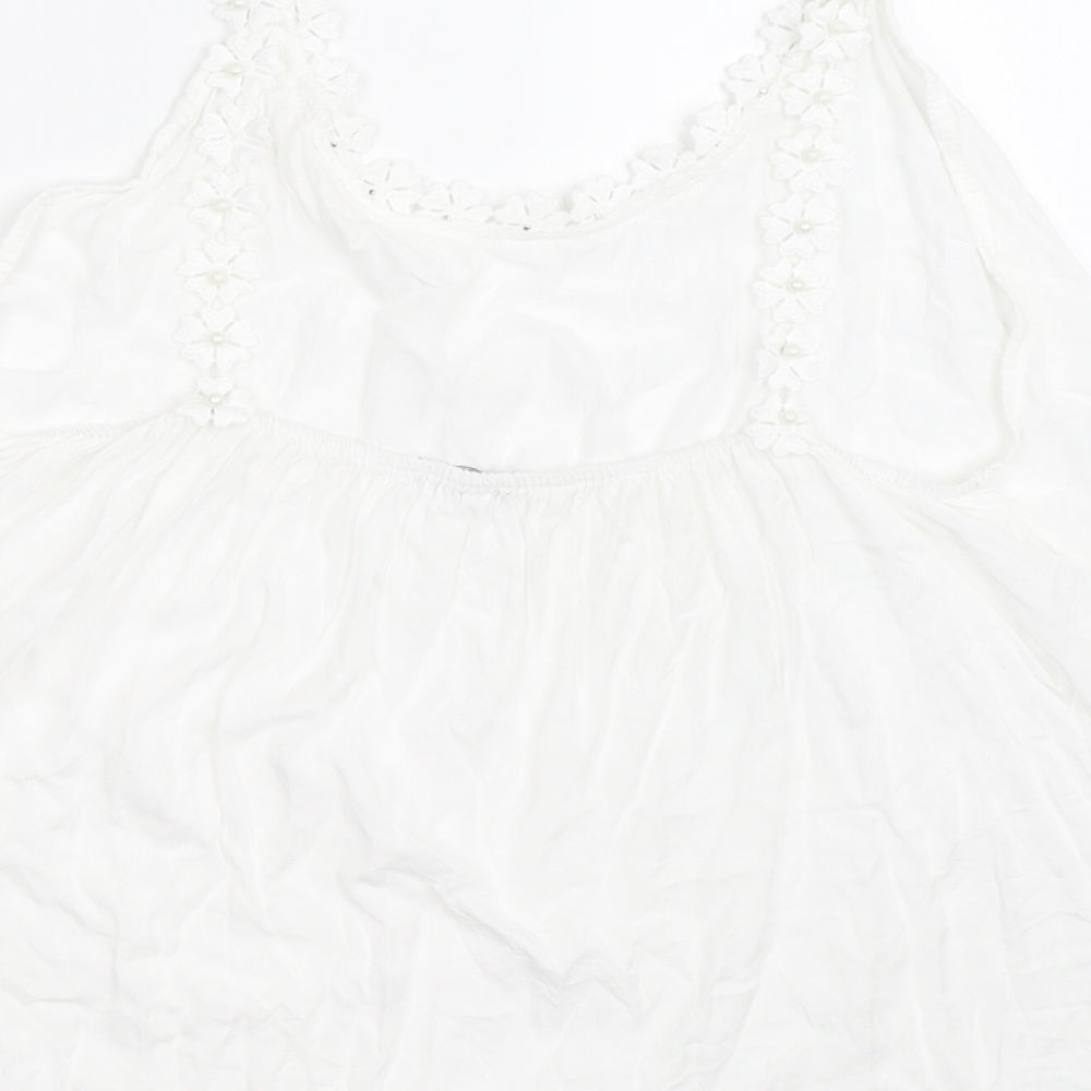 Preworn Womens White Camisole Blouse Size L