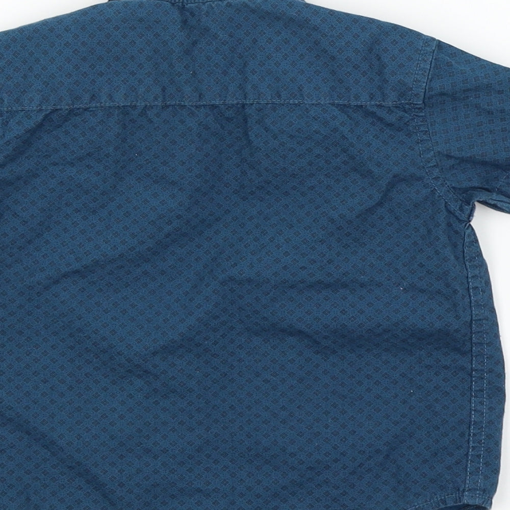 George Boys Blue Geometric Basic Button-Up Size 3 Years