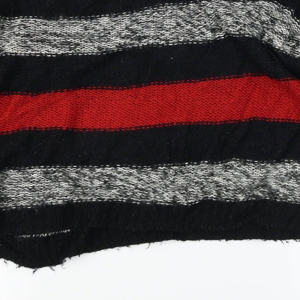 New Look Womens Grey Striped Pullover Jumper Size S