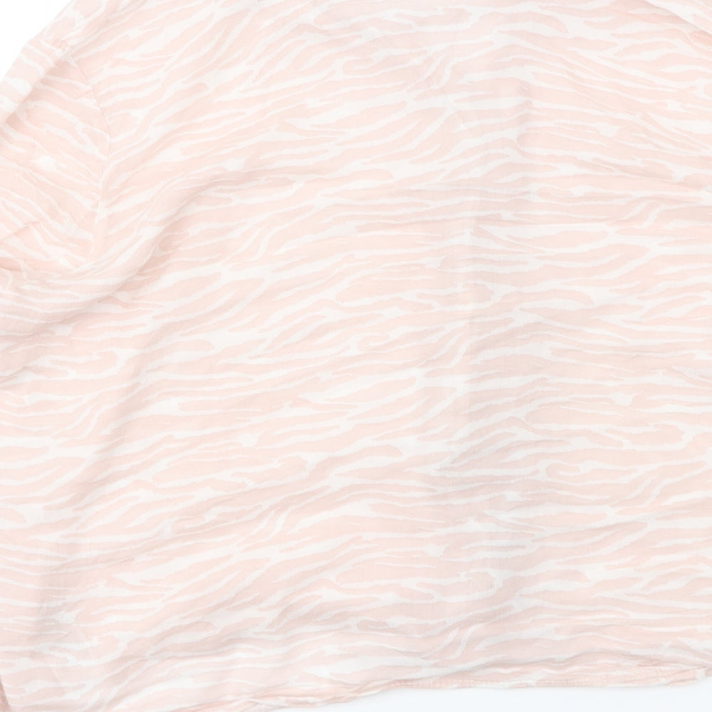 Dorothy Perkins Womens Pink Animal Print Basic Button-Up Size M