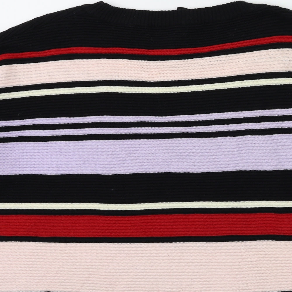 H&M Womens Pink Striped Pullover Jumper Size M