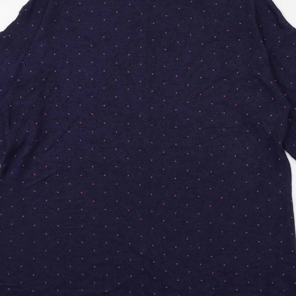 Marks & Spencer Womens Blue Polka Dot Knit Pullover Jumper Size 12
