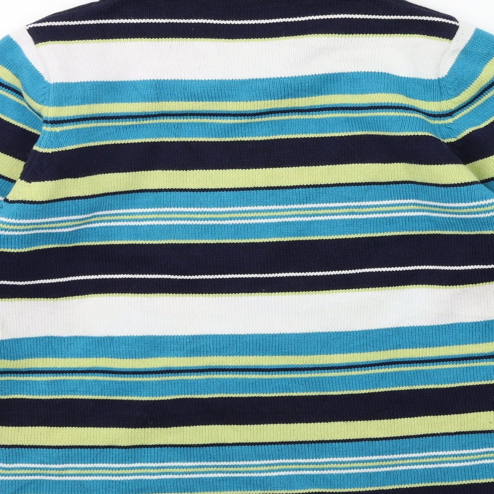 ISLE Womens Blue Striped Knit Pullover Jumper Size 10