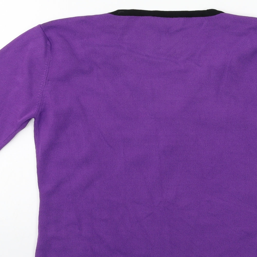 Casamia Womens Purple Knit Pullover Jumper Size S