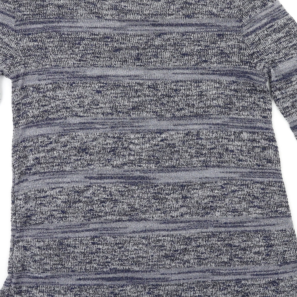New Look Womens Blue Striped Knit Pullover Jumper Size 10