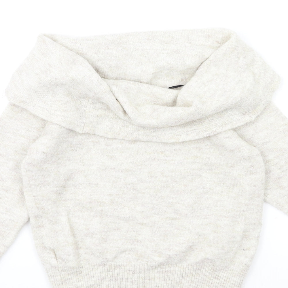 H&M Womens Beige Knit Pullover Jumper Size XS