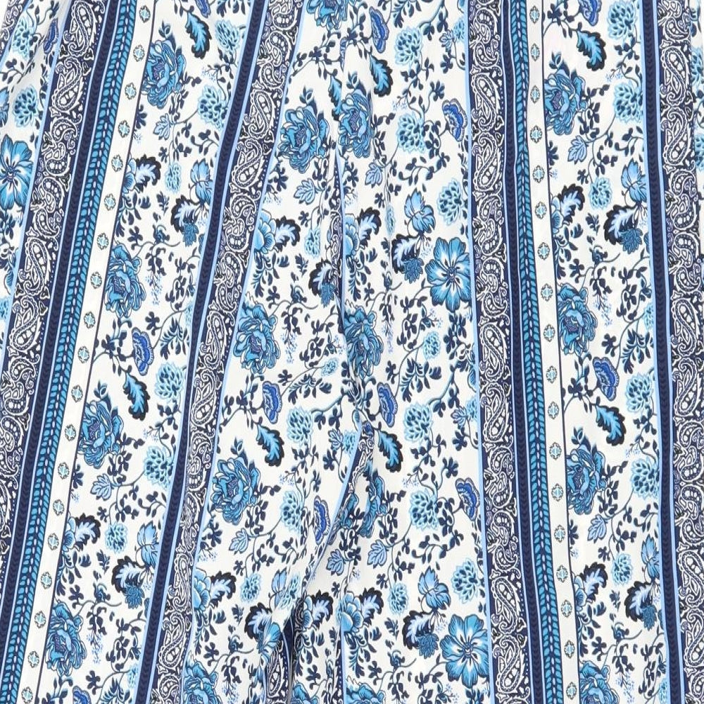 Divided by H&M Womens Blue Paisley Trousers Size 8 L20 in