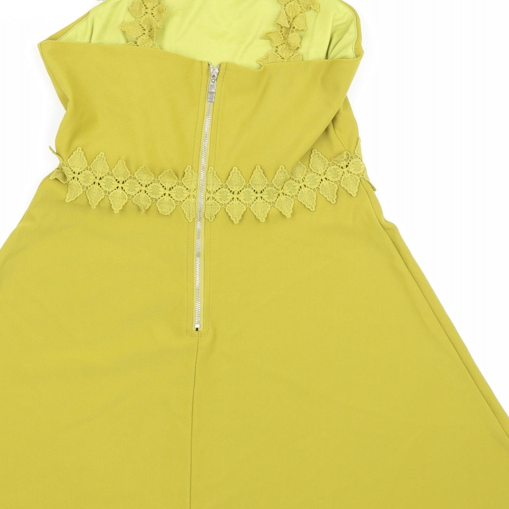 Luc-ce Womens Green Skater Dress Size S
