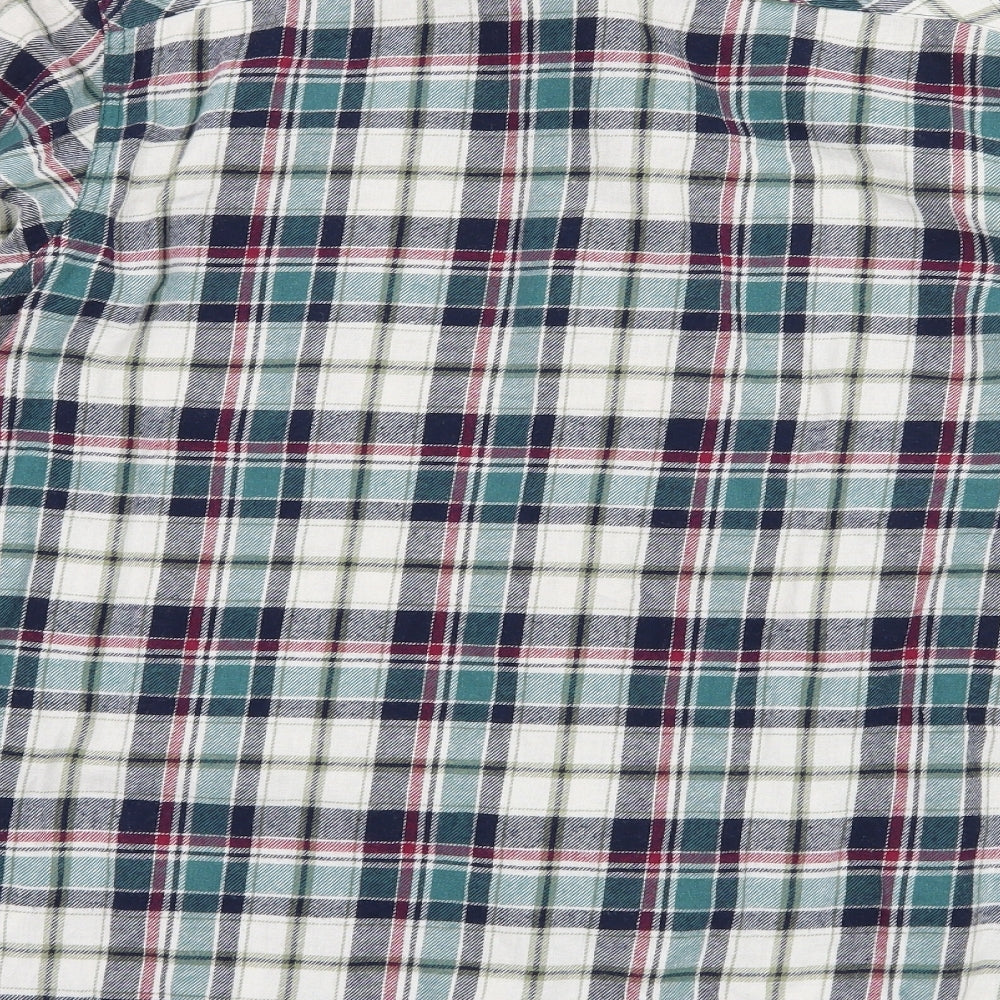 Easy Mens Blue Plaid Button-Up Size M